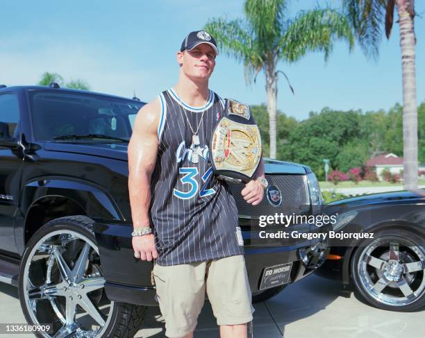 Superstar, John Cena at his home on August 17, 2005 in Land O' Lakes, Florida.