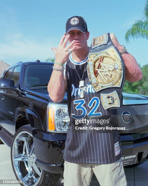 Superstar, John Cena at his home on August 17, 2005 in Land O' Lakes, Florida.