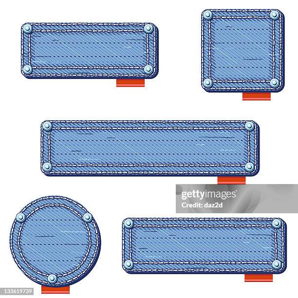 horizontal jeans shapes - denim stock illustrations