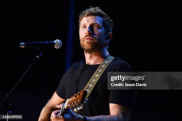 Brett Eldredge performs onstage at the 2021 ACM Party For A Cause at Ascend Amphitheater on August 24, 2021 in Nashville, Tennessee.