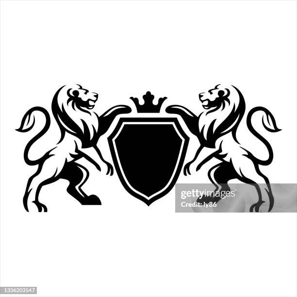 coat of arms - lion awards stock illustrations