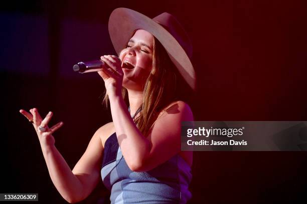Maren Morris performs onstage at the 2021 ACM Party For A Cause at Ascend Amphitheater on August 24, 2021 in Nashville, Tennessee.