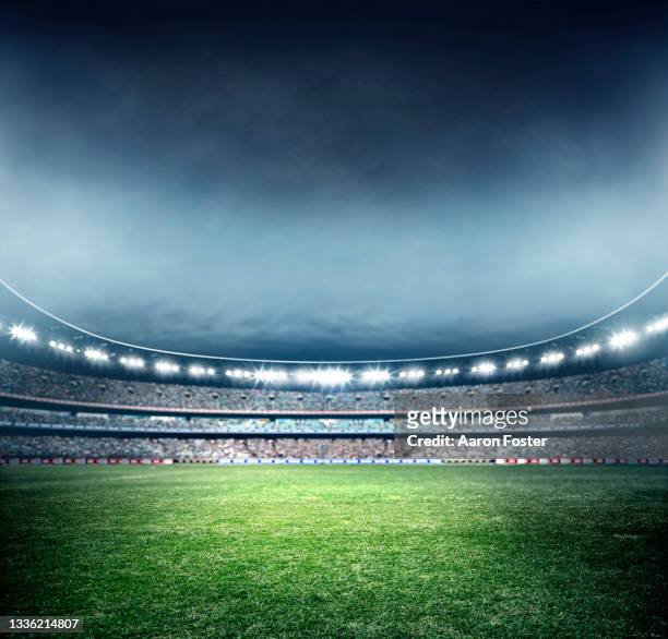 stadium illustration - サッカー場　無人 ストックフォトと画像