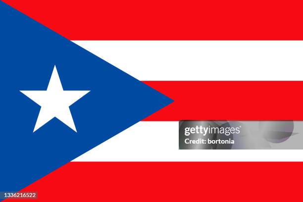 commonwealth of puerto rico karibische flagge - caribbean sea stock-grafiken, -clipart, -cartoons und -symbole