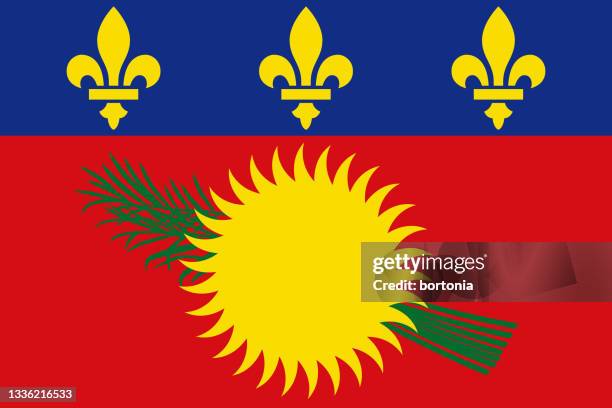 guadeloupe karibische flagge - caribbean sea stock-grafiken, -clipart, -cartoons und -symbole