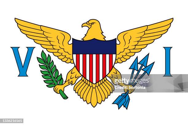 virgin islands of the united states caribbean flag - american flag eagle stock illustrations