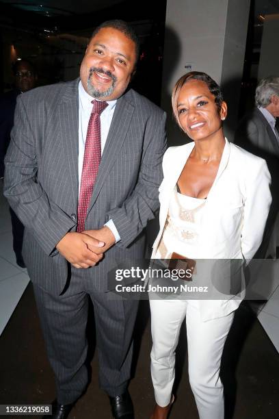 Alvin Bragg and Rachel Noerdlinger celebrate a decade of "PoliticsNation With Al Sharpton" on August 24, 2021 in New York City.