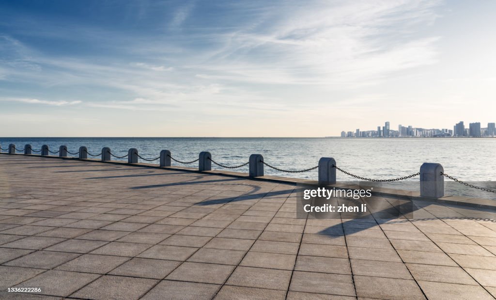 Seaside park in the morning