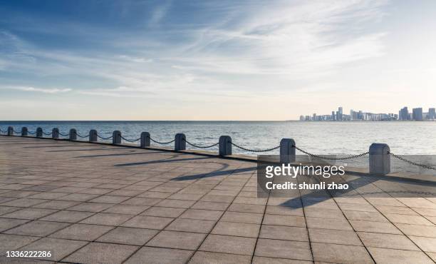 seaside park in the morning - cityscape stock pictures, royalty-free photos & images