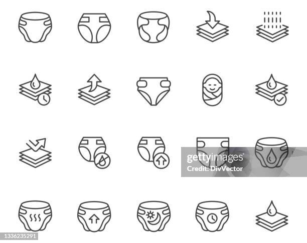 windel-icon-set - windel stock-grafiken, -clipart, -cartoons und -symbole