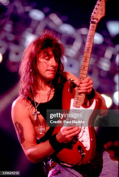 American musician Richie Sambora of the band Bon Jovi performs at the Rosemont Horizon, Rosemont, Illinois, March 15, 1993.