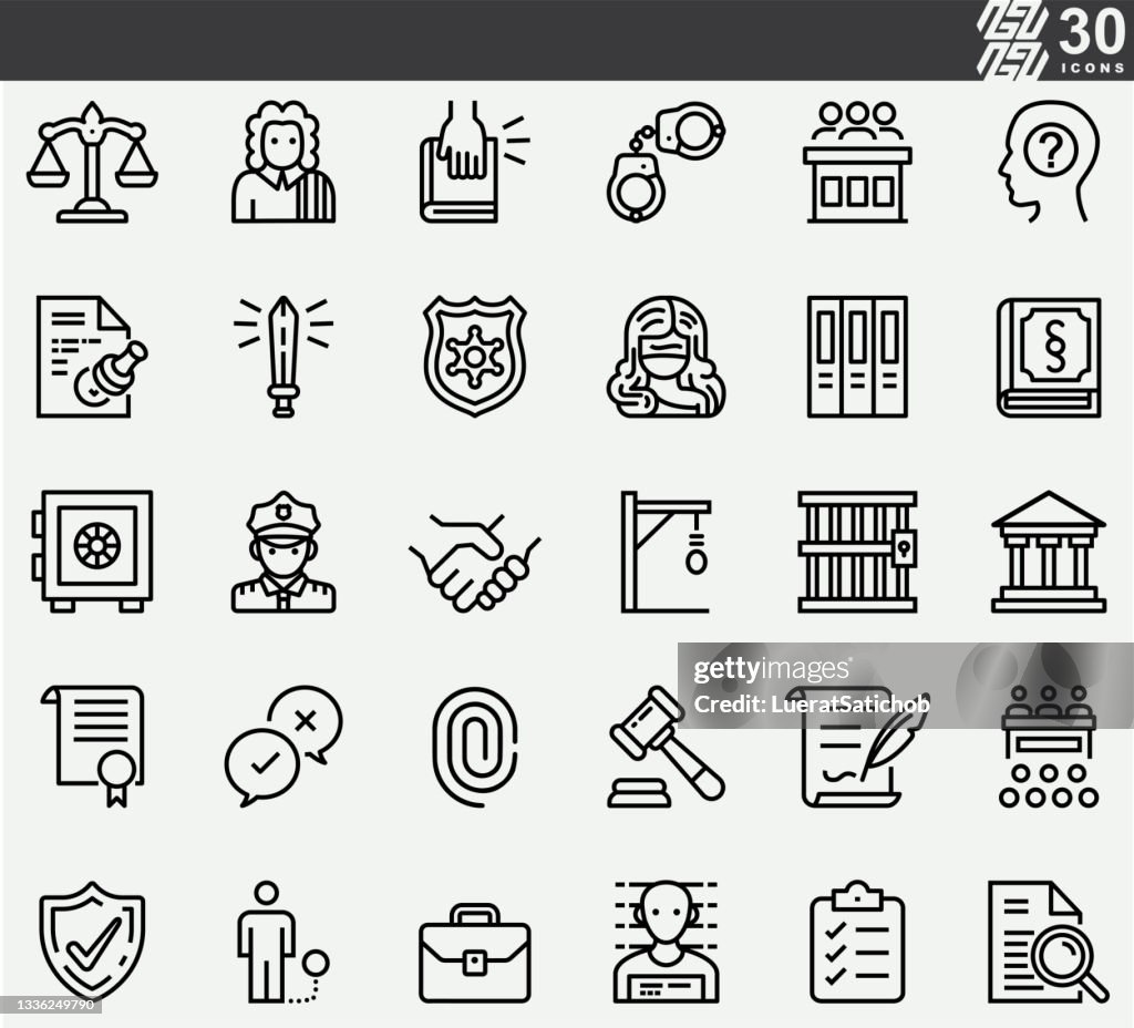 Legal  , Law , Justice , Court Line Icons