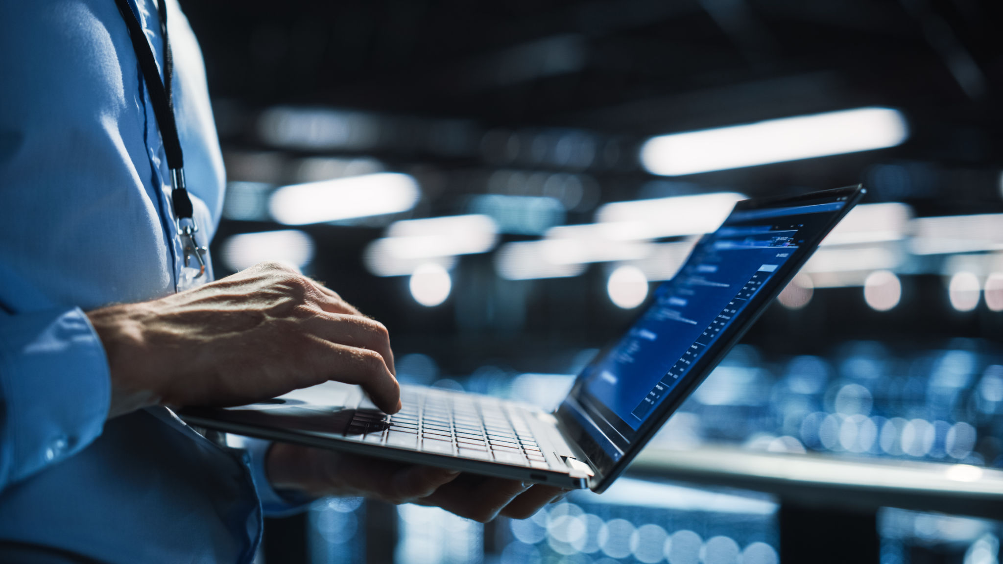 technician working on computer