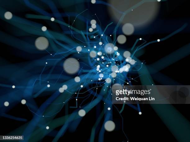 conceptual diagram of network neural circuit - neuroscience stock pictures, royalty-free photos & images