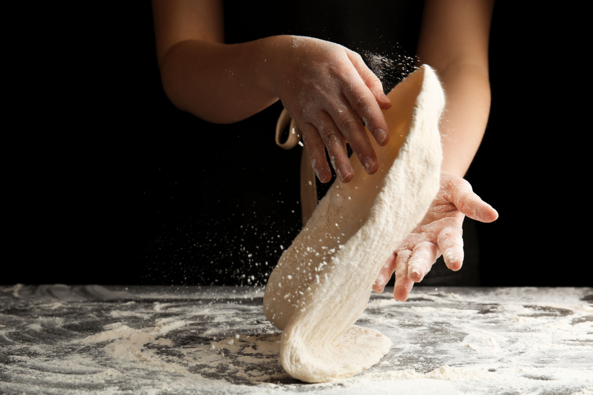 making pizza dough