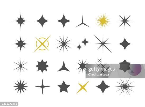 stockillustraties, clipart, cartoons en iconen met sparkle icon set - vonk