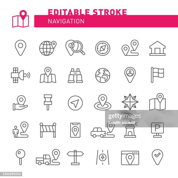 navigation icons - famous place stock illustrations