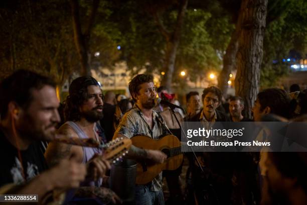 Music group in the Espanya Industrial park, during the first night of the Fiestas de Sants, on 25 August, 2021 in Barcelona, Catalonia, Spain. Most...