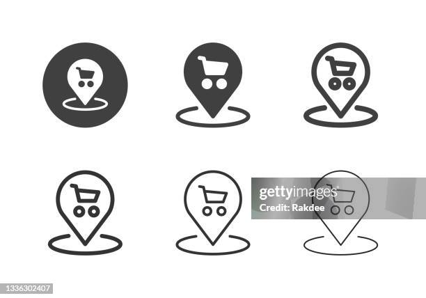 marketplace icons - multi series - positioning stock illustrations