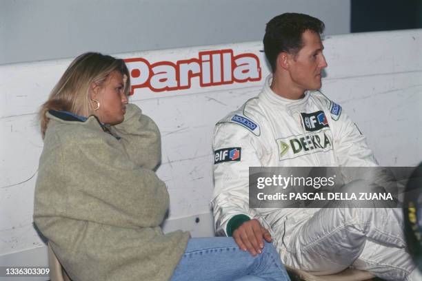 German racing driver Michael Schumacher with his future wife Corinna Betsch.