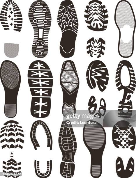shoe prints - shoe print vector stock illustrations