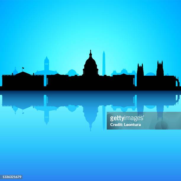 washington dc (all buildings are complete and moveable) - washington dc skyline vector stock illustrations