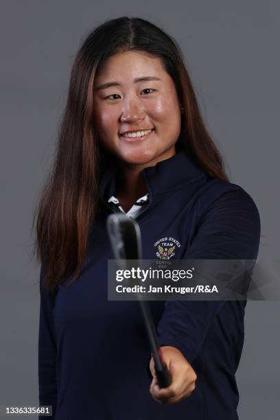 Gina Kim of Team USA poses for a portrait ahead of The Curtis Cup at Conwy Golf Club on August 25, 2021 in Conwy, Wales.