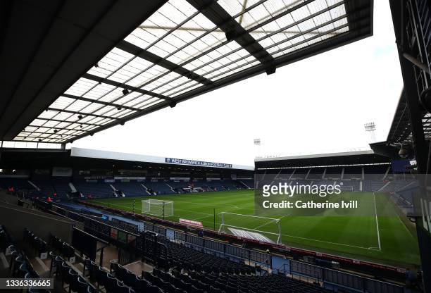 General view of the stadium before the Carabao Cup Second Round match between West Bromwich Albion and Arsenal at The Hawthorns on August 25, 2021 in...