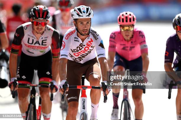 Mickaël Cherel of France and AG2R Citröen Team crosses the finishing line during the 76th Tour of Spain 2021, Stage 11 a 133,6km stage from Antequera...