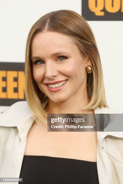 Kristen Bell attends the Photocall For STX's "Queenpins" at Four Seasons Hotel Los Angeles at Beverly Hills on August 25, 2021 in Los Angeles,...