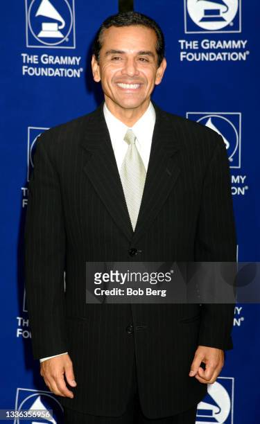 American politician who served as the 41st Mayor of Los Angeles from 2005 to 2013 Antonio Villaraigosa, arrives at the GRAMMY Foundation's A Starry...