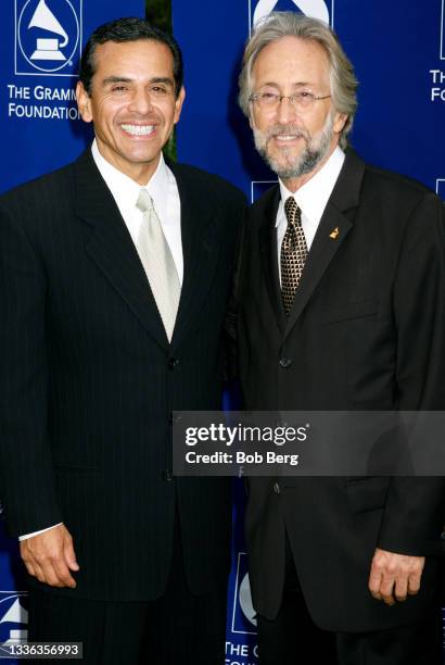 American politician who served as the 41st Mayor of Los Angeles from 2005 to 2013 Antonio Villaraigosa and Grammy President Neil Portnow arrive at...