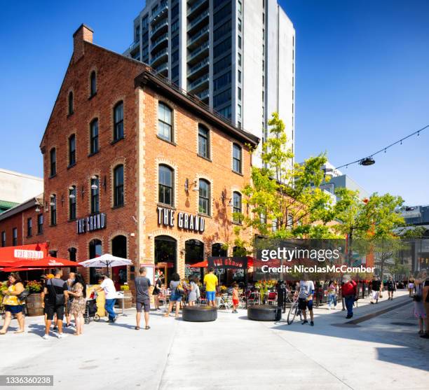 people visiting ottawa's byward market daytime in summer - ottawa people stock pictures, royalty-free photos & images