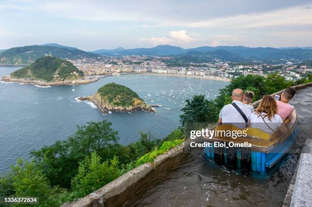 view from monte igueldo park in san sebastian, spain - spain san sebastian imagens e fotografias de stock