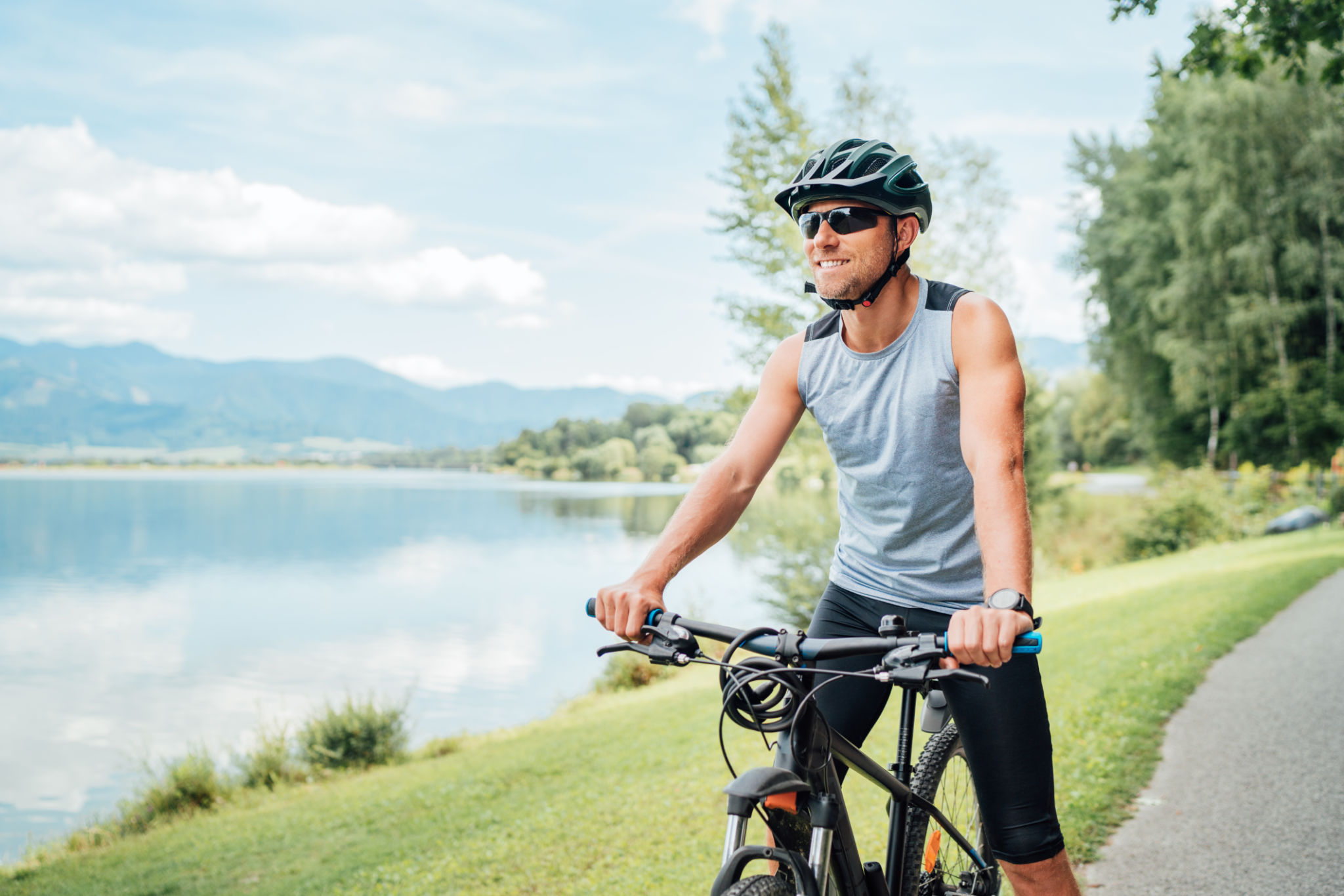 happy cyclist