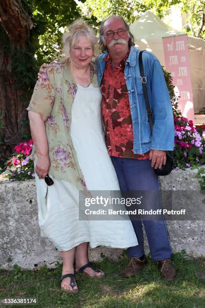 Actress Yolande Moreau and her husband Yves Van der Smissen attend the 14th Angouleme French-Speaking Film Festival - Day Two on August 25, 2021 in...