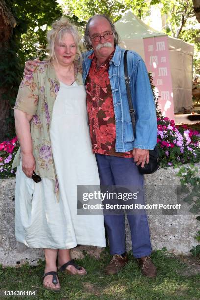 Actress Yolande Moreau and her husband Yves Van der Smissen attend the 14th Angouleme French-Speaking Film Festival - Day Two on August 25, 2021 in...