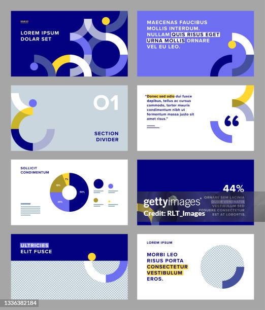 ilustrações de stock, clip art, desenhos animados e ícones de presentation design template with modern geometric graphics - infographics vector