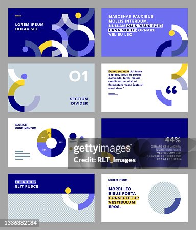 Presentation design template with modern geometric graphics Presentation design template with modern geometric graphics
