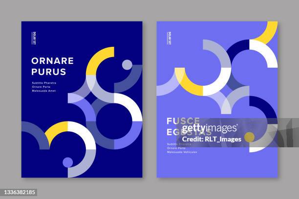 illustrazioni stock, clip art, cartoni animati e icone di tendenza di modello di copertina brochure con grafica geometrica moderna - design