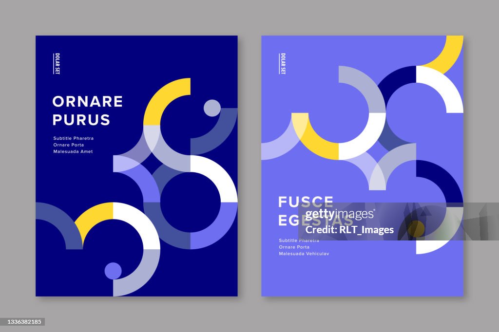 Brochure cover design template with modern geometric graphics