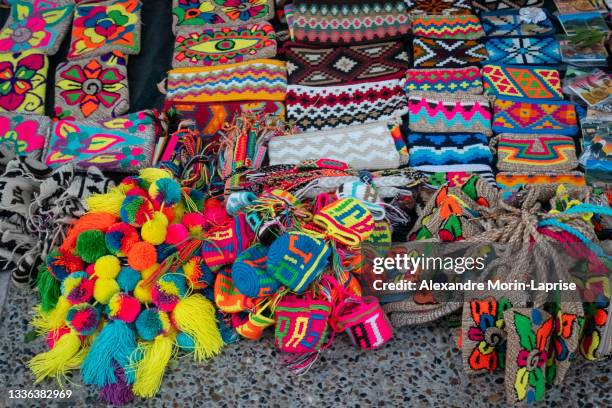 crafts on the sidewalk floor - colombia pattern stock pictures, royalty-free photos & images