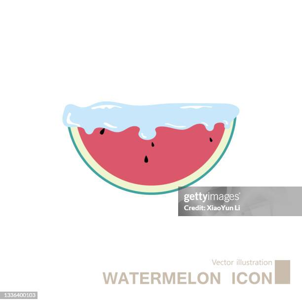 vector drawn watermelon. - watermelon ice stock illustrations