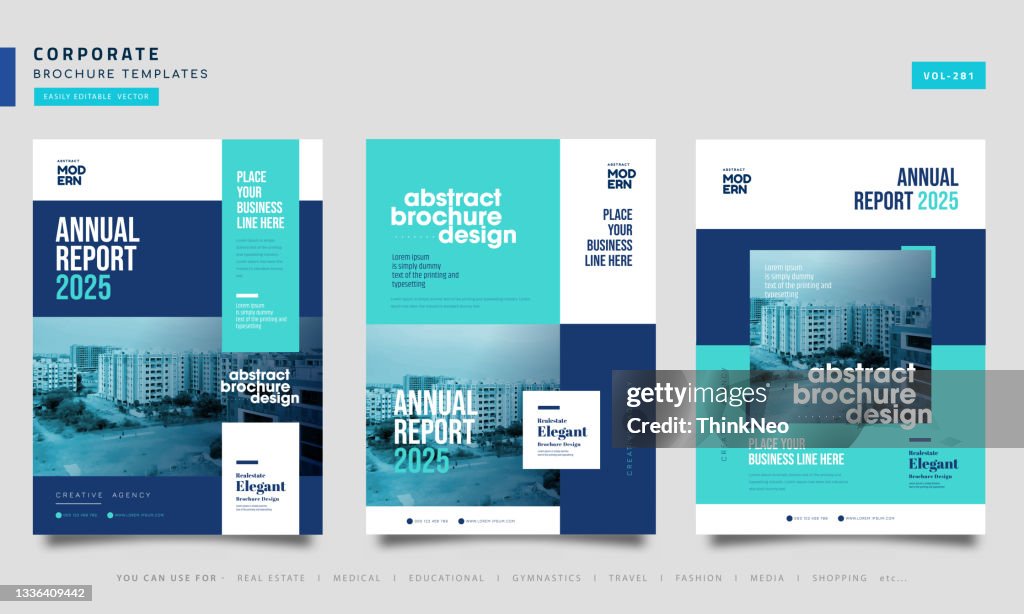 Conjunto de modelo de layout de design do folheto vetorial