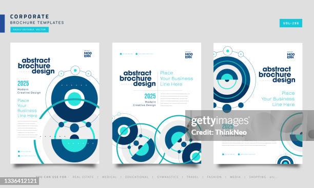 corporate book cover design template set in a4 - progress report stock illustrations