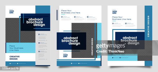 abstract business brochure template set, flyer or annual report - handbook stock illustrations