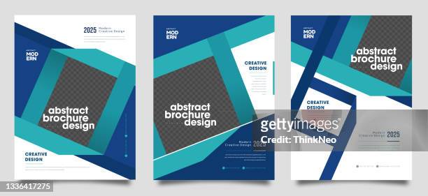 brochure, leaflet, flyer, cover template set - real estate business card stock illustrations