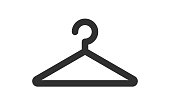 Clothes hangar hook  icon symbol shape. Coat rack sign silhouette. Vector illustration image. Isolated on white background.