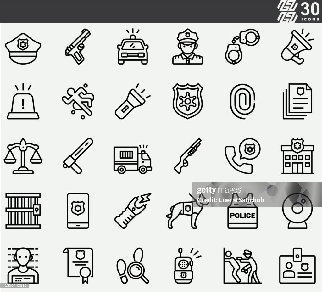 Iconos de la línea de policía
