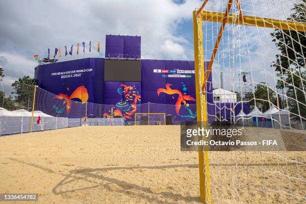 View for the warmup arena prior the FIFA Beach Soccer World Cup 2021 Quarter Final match between Senegal and Brazil at Luzhniki Beach Soccer Stadium...